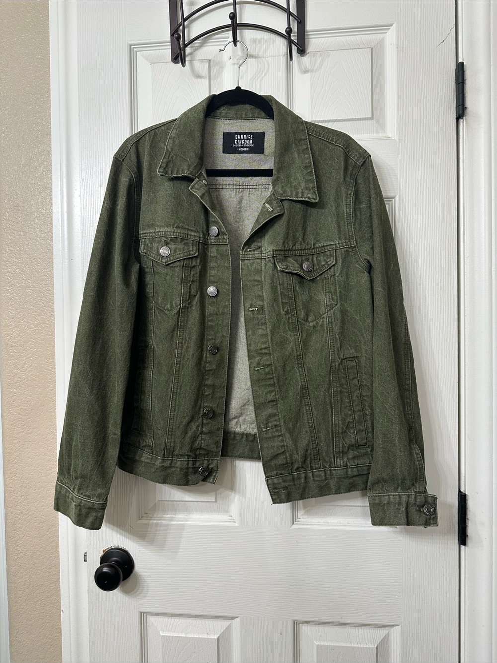 Men's Olive Green Denim Jacket